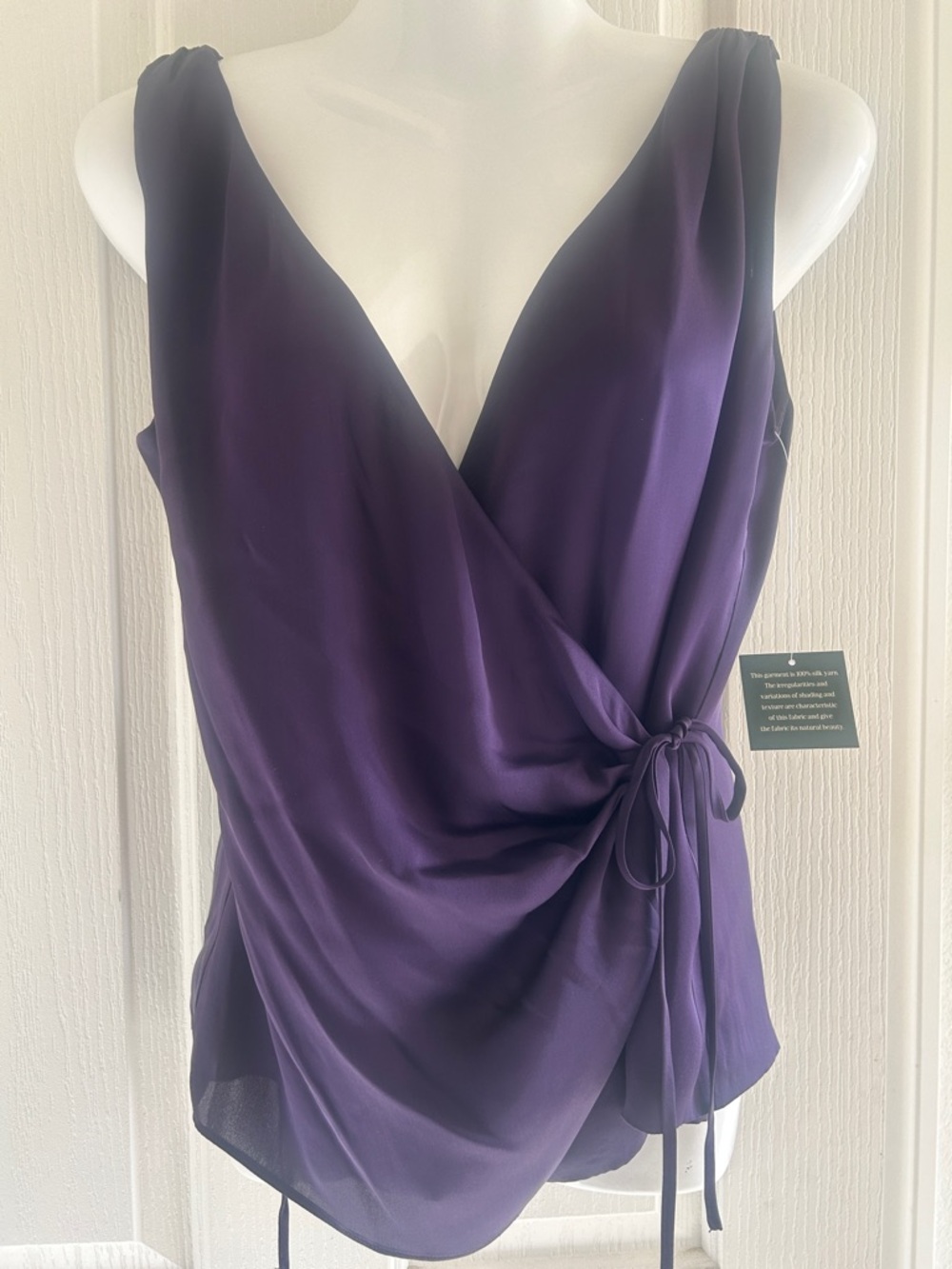 Lauren Ralph Lauren Deep Purple Wrap-Front Camisole